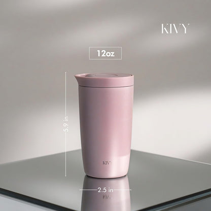 KIVY Travel Coffee Mug Tumbler [24h Cold | 6h Hot] Insulated Coffee Tumbler Stainless Steel - Leak Proof Coffee Travel Mug - 12oz Insulated cup to go for hot & cold drinks - Cups for Women & Men