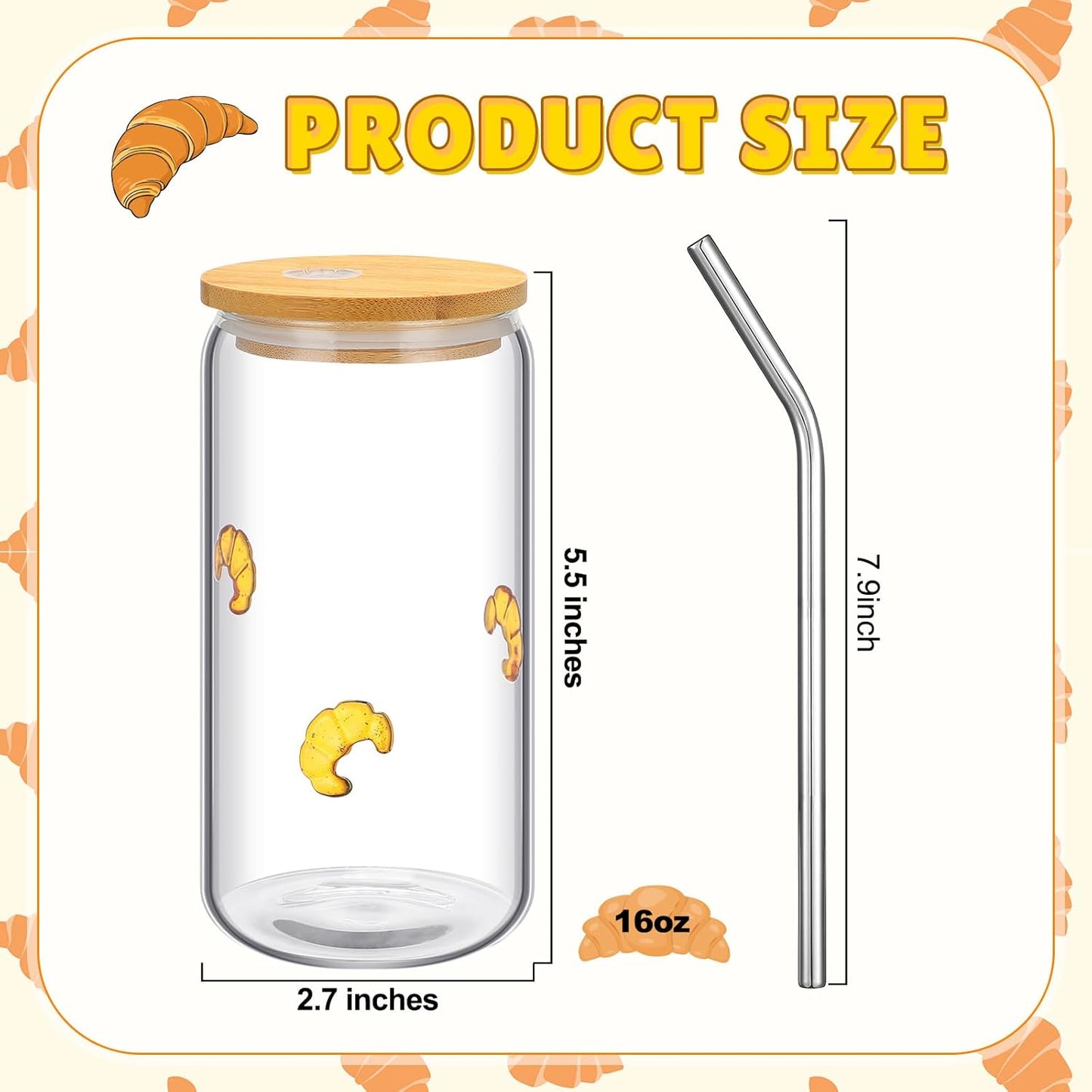 Honeydak 2 Pcs Icon Juice Glass Tumbler with Lid & Straw - 18 oz Cloud and Sun Icon Can Shape Glass Cups Coffee Juice Beer Soda Drinking Cup for Summer Halloween Christmas Party Supplies Gift