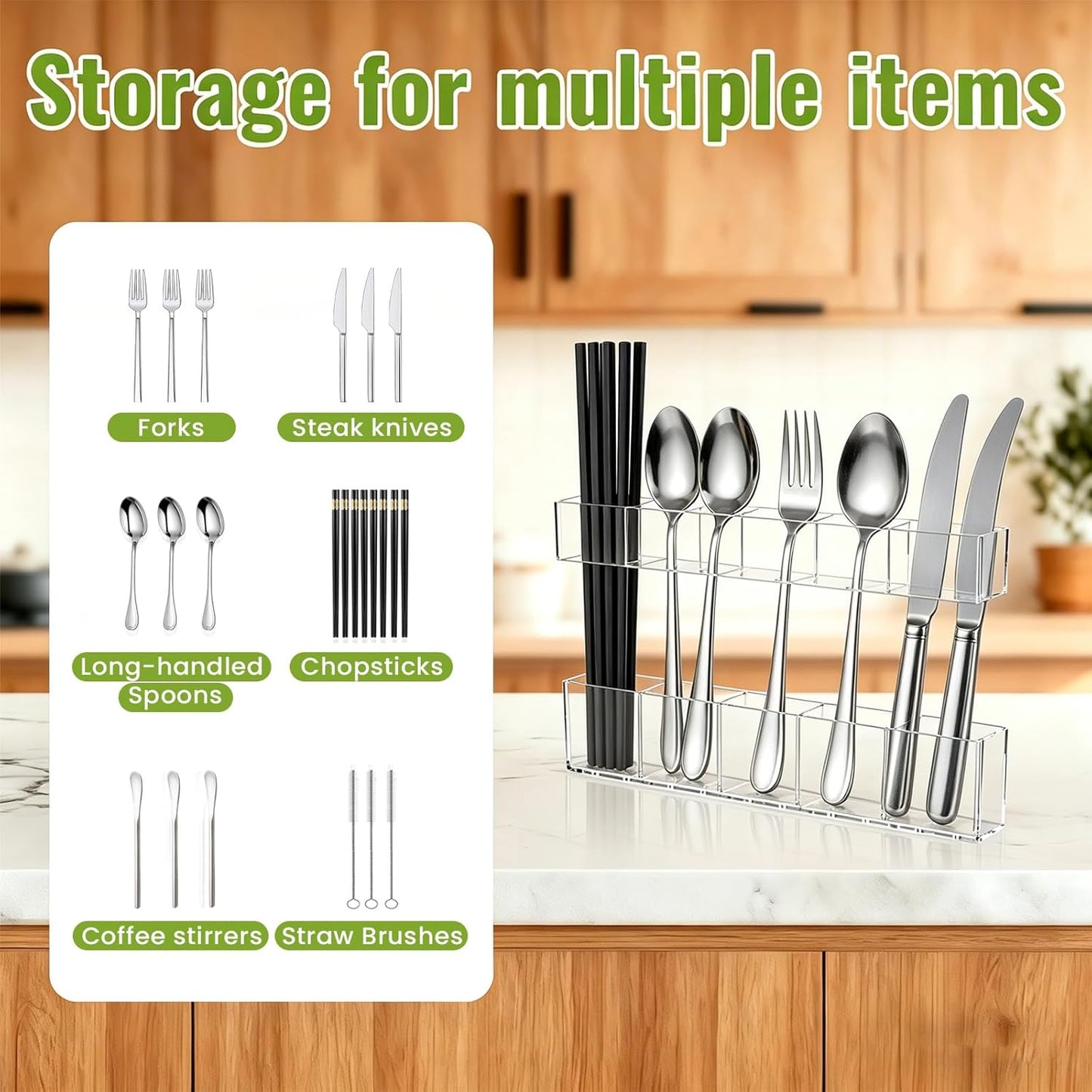 Mpotmiy 9.5” Large Acrylic Straw Holder for Cabinet Door-Reusable Tumbler Straw Organizer with Ultra Sticky Adhesive Tape ,Plastic Kitchen Accessories Container for Inside Cupboard Door (Transparent)