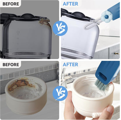 3 in 1 Cup Lid Gap Cleaning Brush Set, Multifunctional Bottle Cleaning Brush, Cup Lid Gap Cleaner, Home Kitchen Crevice Brush Tools(Multicolor)