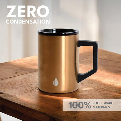 Elemental Insulated Coffee Mug - Triple-Wall Stainless Steel Summit Travel Cup for Hot and Cold Drinks - Thermal Coffee Mug with Lid and Handle for Camping, Office & Travel 16oz - Rainbow Speckle