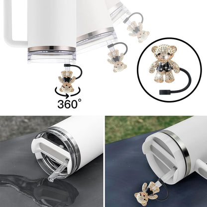 Cute Straw Cover Cap for Stanley Cup Accessories,Bling Straw Toppers for Stanley Tumbler 40&30 oz,Reusable Straws Tips Protectors Compatible with 10mm Straws