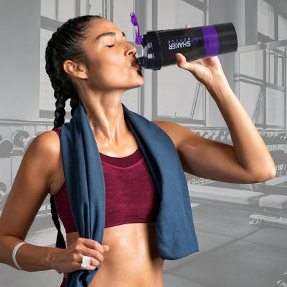 XTK Shaker Bottle 16OZ Protein Shaker Bottles with Mix Ball Sports Water Bottle Leak Proof GYM Cup for Protein Mixes with Powder Storage & Pill Organizer, Ideal for Pre Workout,BPA Free(black)