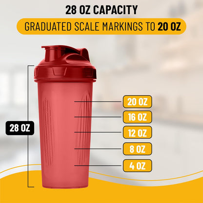 Mr. Pen- Shaker Bottles for Protein Mixes, 28 oz, Leak Proof Shaker Cups with Stainless Steel Wire Whisk Ball for Protein Shakes and Pre Workout