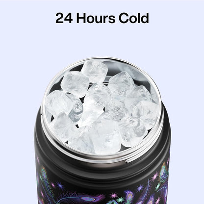 ENCOOL Insulated Water Bottle with Straw Stainless Steel Water Bottle, Leak-Proof, BPA-Free, Double Wall Vacuum Keeps Cold for 24 Hours for Sports, Travel, School (26 oz, Cotton Candy) - Colors B