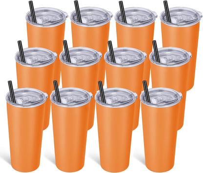 VEGOND 20oz Tumbler Bulk with Lid and Straw 1 Pack, Stainless Steel Vacuum Insulated Tumbler, Double Wall Coffee Cup Travel Mug, River Green
