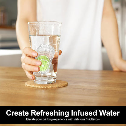 2-Pack Fruit Infuser Inserts for Wide Mouth Water Bottles, Leak-Proof Herb & Tea Strainer, BPA-Free Reusable Diffuser Compatible with 32-40oz Tumblers (Ice Cube Compatible) ﻿