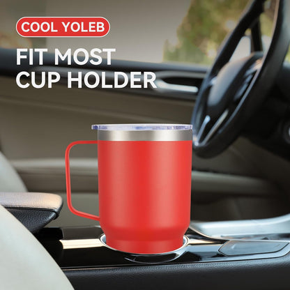 30 oz Tumbler with Handle and Lid, Stainless Steel Tumblers Double Wall Vacuum Insulated Travel Mug Leak Proof Cup Keep Drinks Cold and Hot Black, 1 Pack