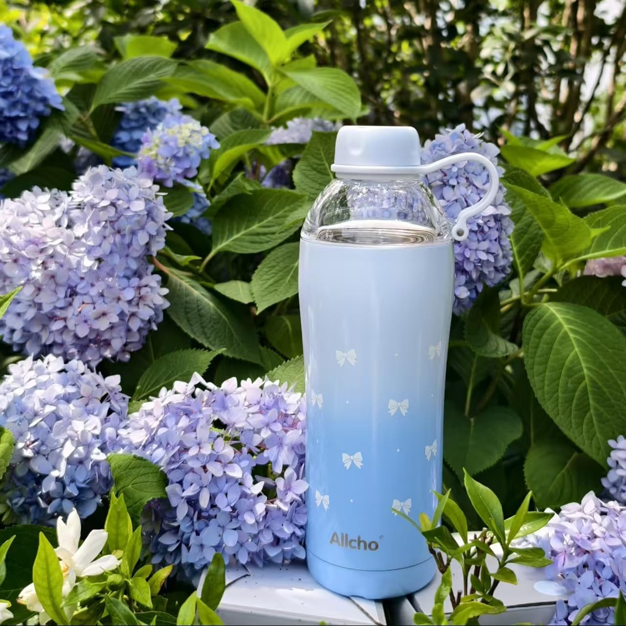 Allcho Insulated Water Bottle for Women, 18oz Stainless Steel Leak Proof Tumbler with 2 Lids, BPA-Free Tritan Chug & Straw Lid, Double Wall Vacuum Flask