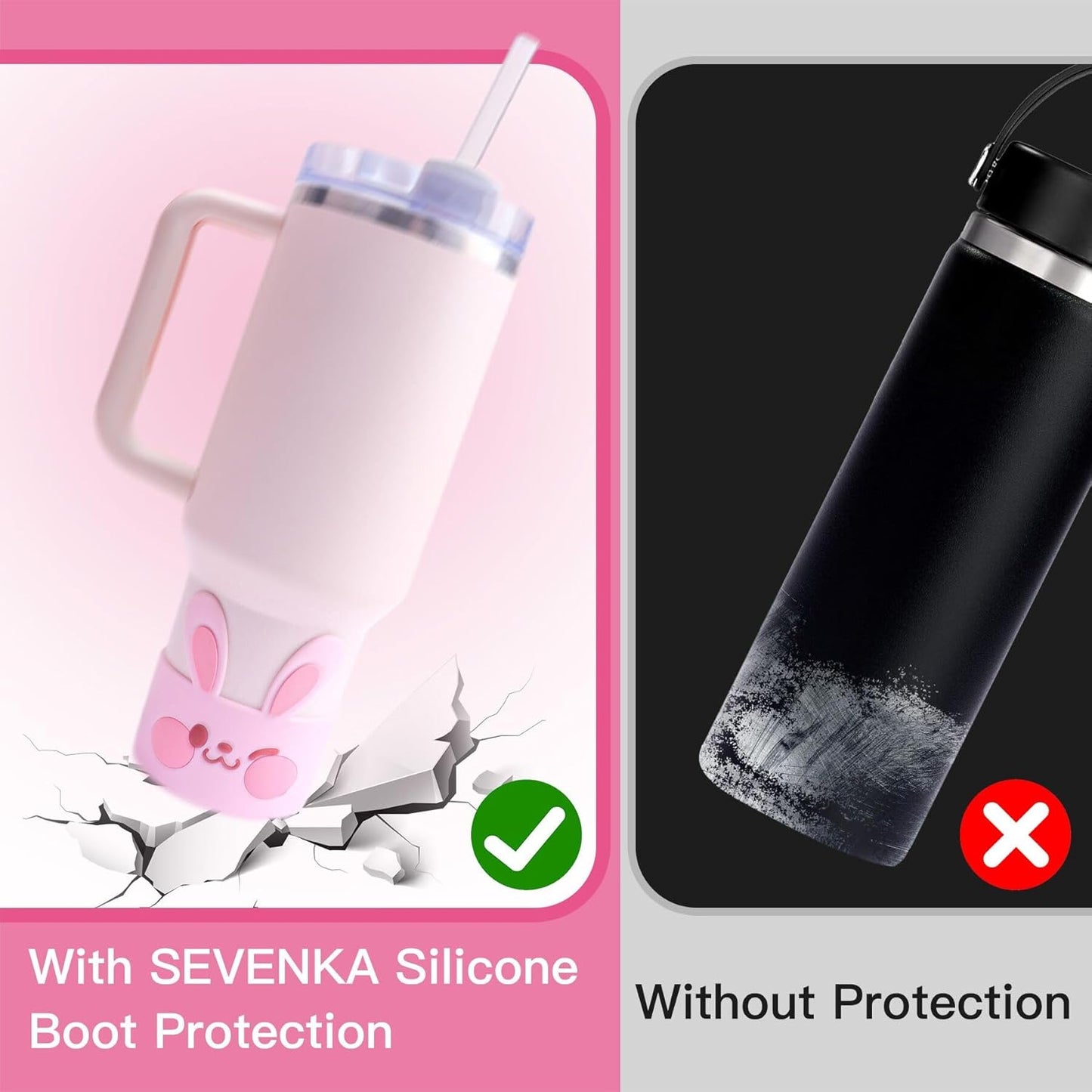 SEVENKA Silicone Boot for Stanley 40 30 oz Quencher Tumbler, IceFlow Water Bottle 30/20 oz, Cup Bottom Sleeve 3.1 inch Diameter