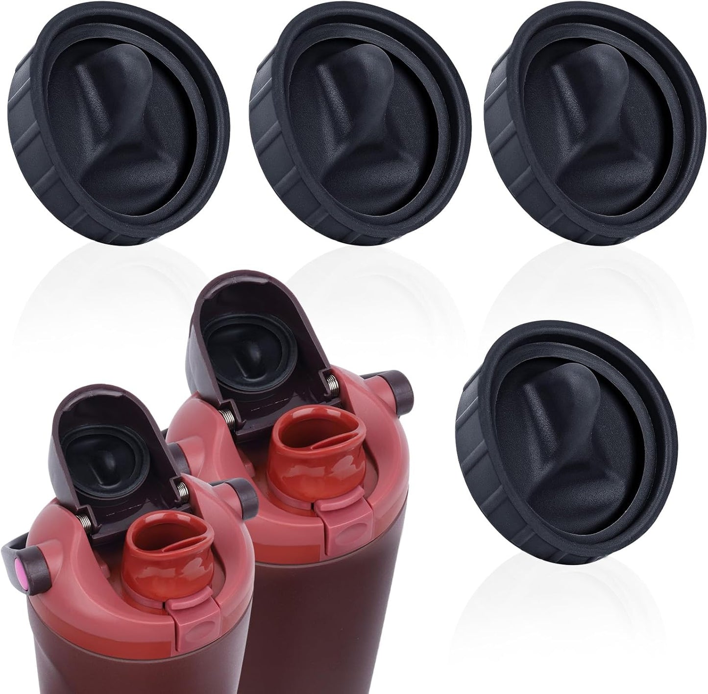 4 Pack Replacement Stopper Compatible with Owala FreeSip Sway 30oz 40oz, Silicone Seal Bottle Cap Mouth Stopper for Owala FreeSip Tumbler 40oz Water Bottle Top Lid Gasket Plug Accessories (Grey)