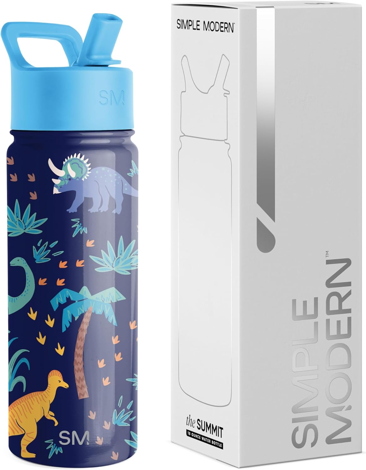 Simple Modern Kids Water Bottle with Straw Lid | 14oz Insulated Stainless Steel Kids Tumbler & Spill Proof Toddler Cup for School, Girls, Boys | Summit | Chloe Floral - Colors A