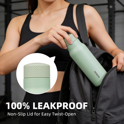 BJPKPK Stainless Steel Water Bottle,21oz insulated Reusable Bottle,Leakproof Metal Thermal Flask Double Wall,Keep Drinks Cold and Hot,Mint Green