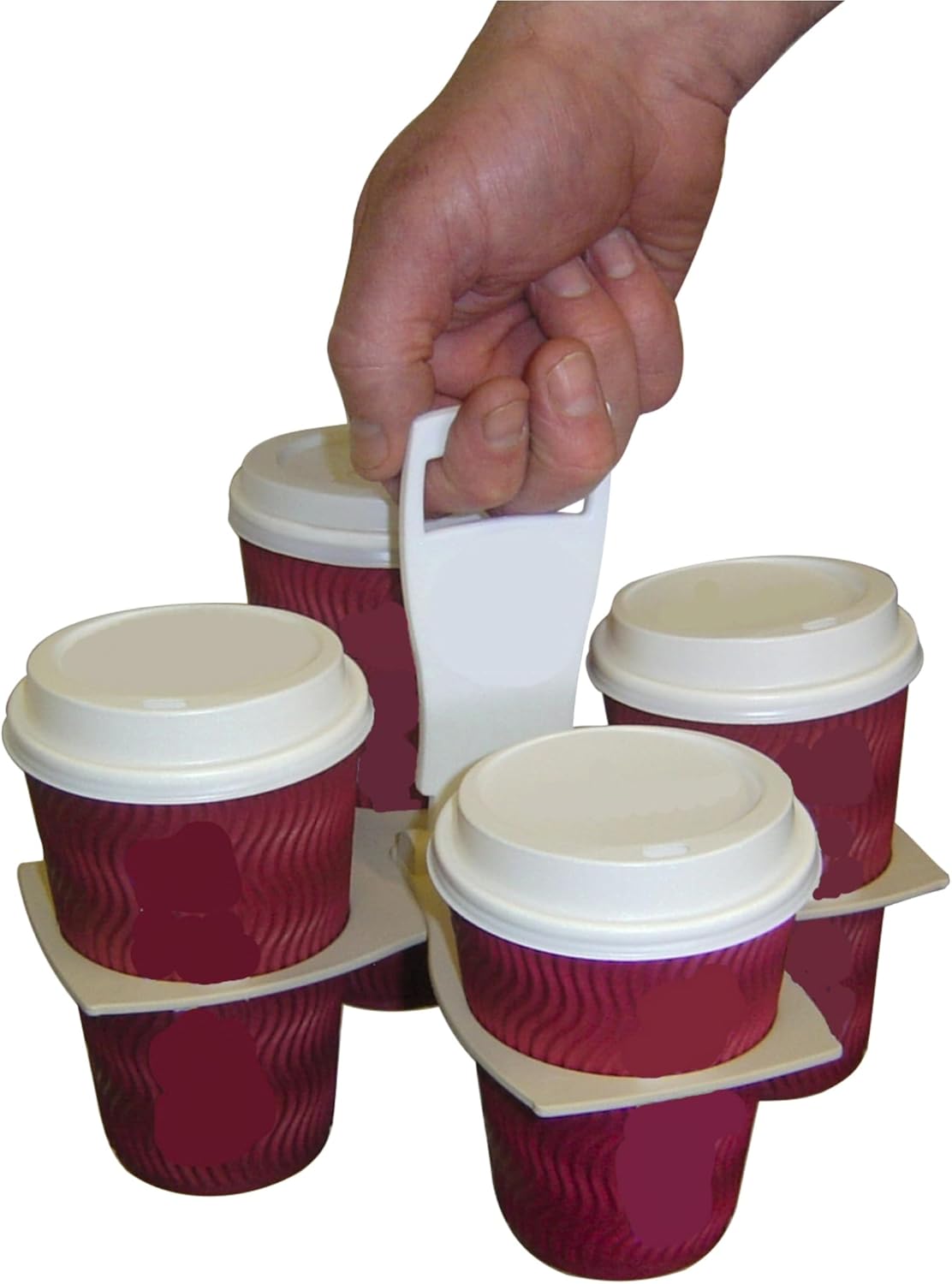 CarryAround Fold Away Cup Carrier/Caddy [Made in UK] (Blue) Take-Out Coffee Soft Drink Pint Beer Beverage Holder, Sturdy Reusable Pocket Size, Festival Sports Gigs - Easy & Safe 2,3,4 Cups