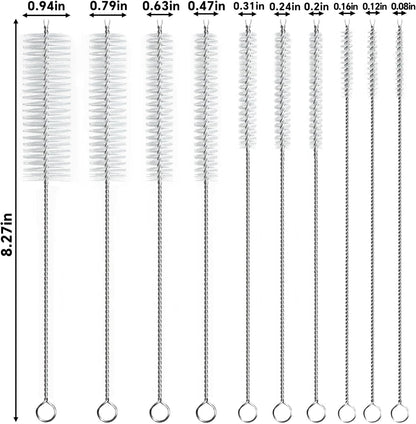Straw Cleaner Brushes Sets, 8inch Different Diameters 10 Pieces, for Sippy Cup, Tumbler, Water Bottle, Drinking Straw