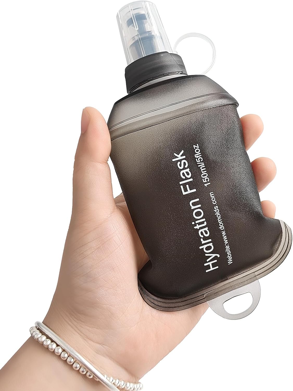 GYGYL Soft Flask, TPU Collapsible Soft Water Bottle for Hydration Pack, Running Vest, Leak-Proof Folding Water Bottle for Hiking Cycling Climbing Jogging-250ml Grey