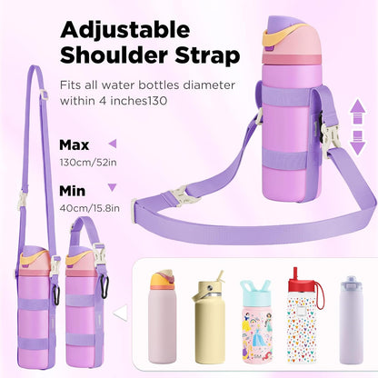 EasyAcc Water Bottle Holder Strap Sling, for Owala FreeSip 24 32 40 oz, Hydro Flask, Cirkul, Yeti, Stanley Flip, Universal Water Bottles, with Carabiner, for Walking Curise Travel (Bottle Excluded)
