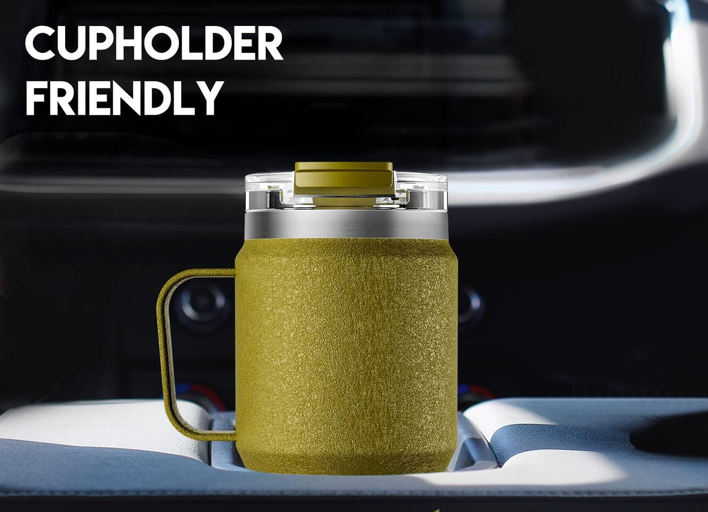 Meoky 32oz Tumbler with Handle, Stainless Steel Travel Mug with 2-in-1 Straw and Sip Lid, Vacuum Insulated Coffee Mug, 100% Leak Proof, Keeps Cold for 24 Hours or Hot for 8 Hours (Sky)