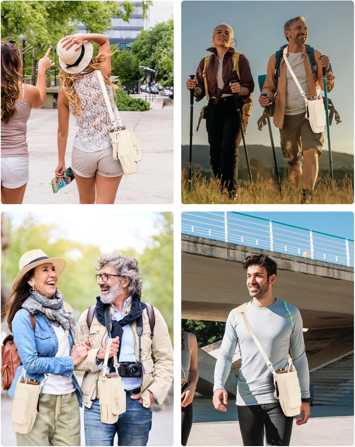 sportsnew Water Bottle Carrier Bag with Phone Pocket for 30oz 40oz Tumbler with Handle Accessories Insulated Water Bottle Holder Pouch with Strap Crossbody with Straw Cover