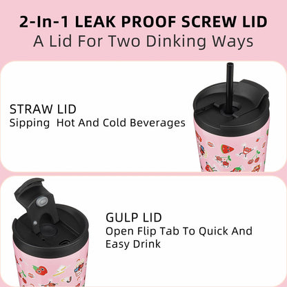 BJPKPK 22oz Insulated Tumbler With lid And Straw Stainless Steel Tumblers Travel Coffee Mug Reusable Thermal Cup,Sky