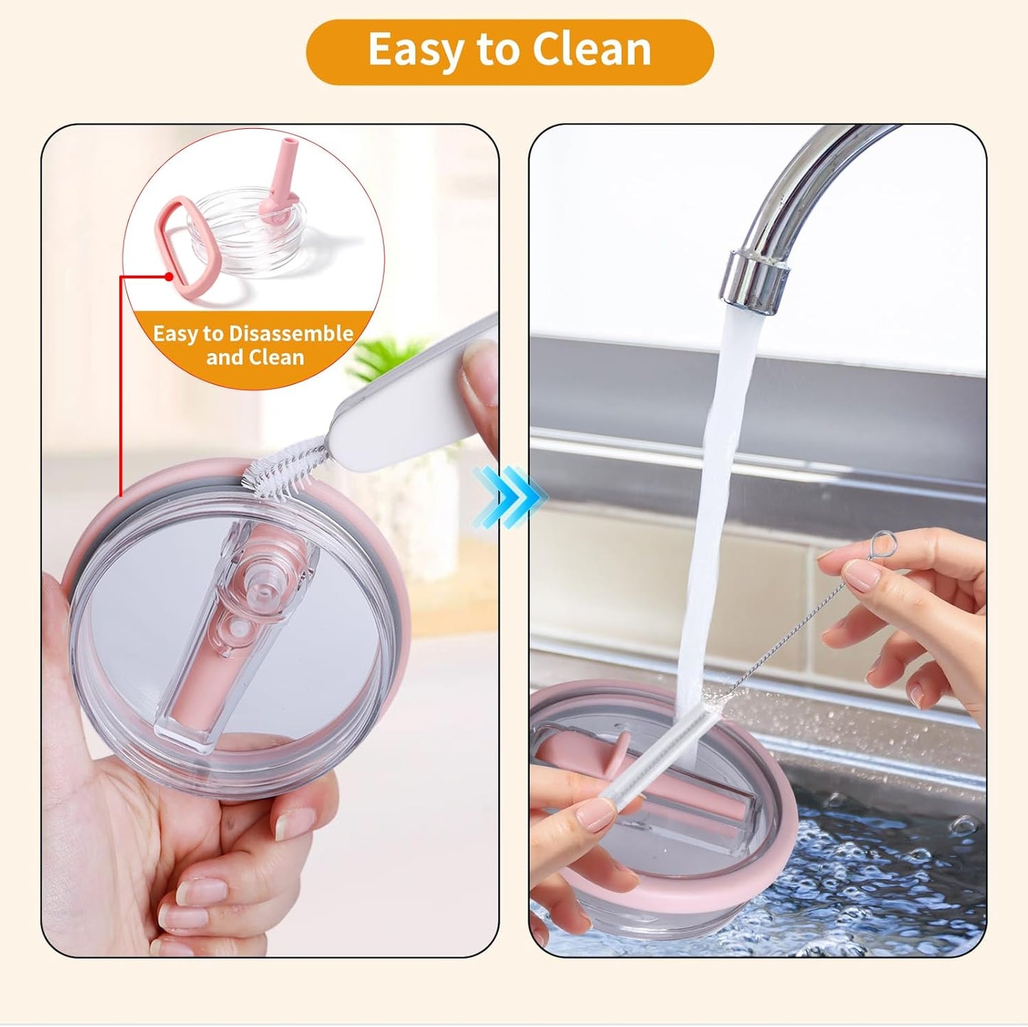 2 Pack 30 oz Flip Straw Leak Proof Lid for Stanley Quencher H2.0, Spill Proof Tumbler Lid Replacement, BPA Free Reusable No Spill Straw Lid for Stanley Accessories