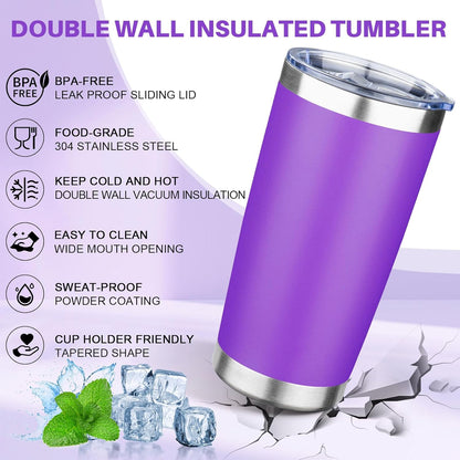 20oz Tumbler with Lid Double Wall Vacuum Insulated Travel Coffee Mug Stainless Steel Thermal Cup Powder Coated Sturdy Coffee Tumbler for Hot and Cold Beverage (Baby blue,1)