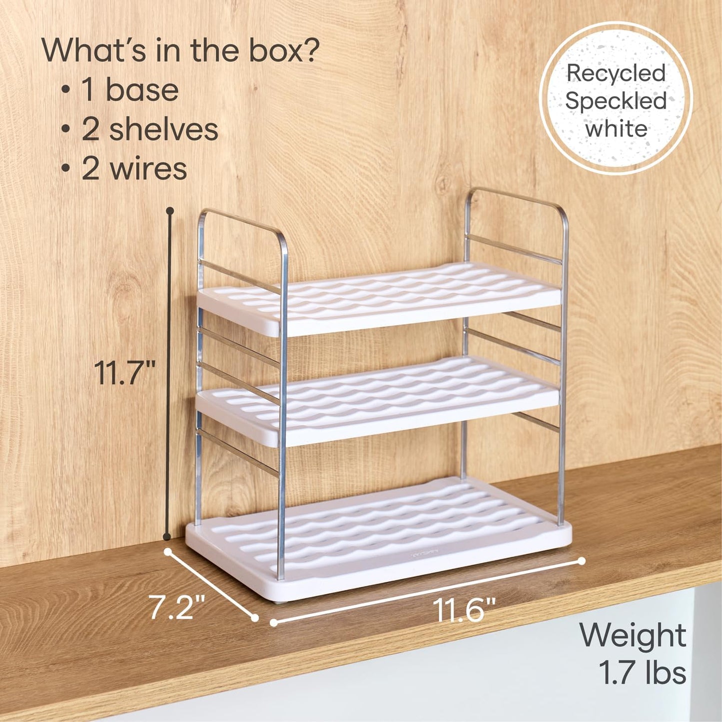 YouCopia UpSpace Water Bottle and Travel Mug Cabinet Organizer, Adjustable Storage Rack for Kitchen Organization, 3-Shelf