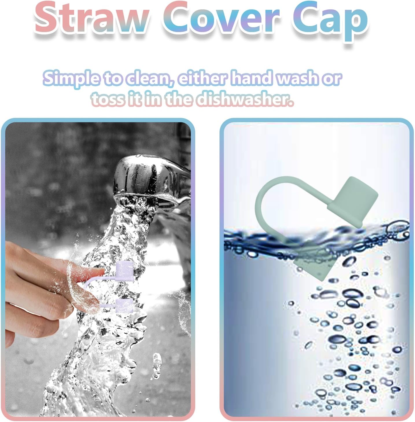 7Pcs Straw Cover Cap for Stanley Cup,Simple 10mm(0.4inch) Silicone Straw Toppers for Stanley 40&30oz Tumbler Accessories-Multicolor