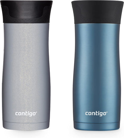 Contigo AUTOSEAL West Loop Vacuum-Insulated Stainless Steel Travel Mug with Easy-Clean Lid 12 oz Blueberry