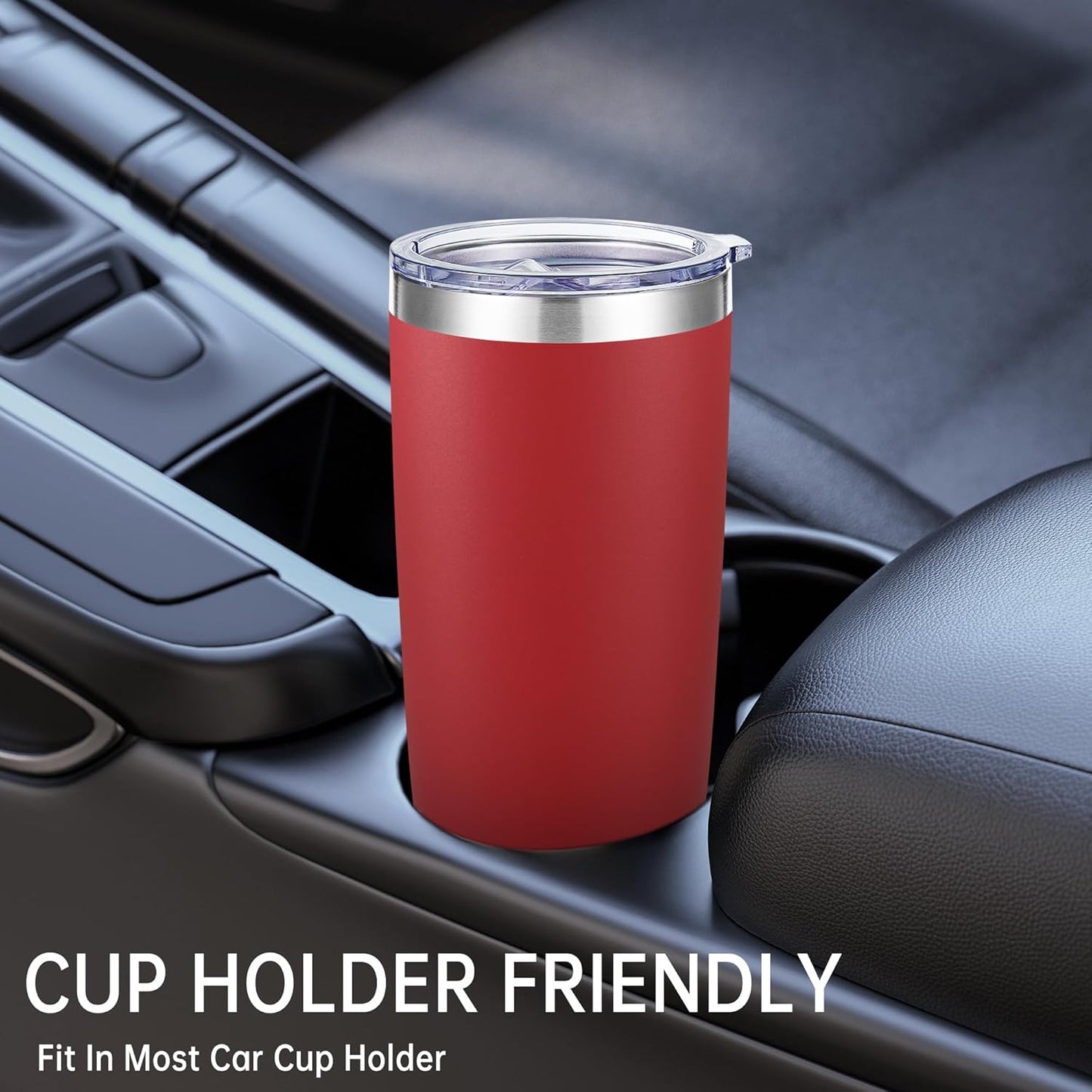 20 oz Tumblers Bulk Stainless Steel Tumbler with Lid Double Wall Vacuum Insulated Coffee Mug 20oz Powder Coated Cup for Hot and Cold Drinks, Stainless, 6 pack