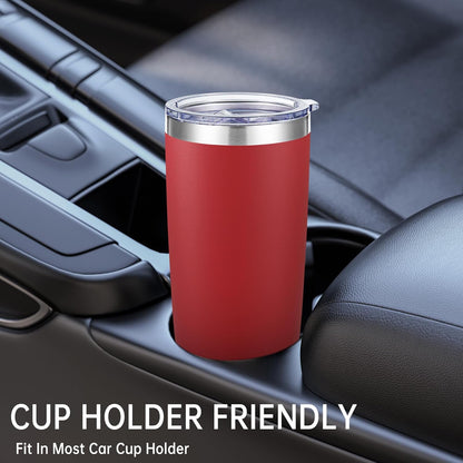 20 oz Tumblers Bulk Stainless Steel Tumbler with Lid Double Wall Vacuum Insulated Coffee Mug 20oz Powder Coated Cup for Hot and Cold Drinks, Stainless, 6 pack