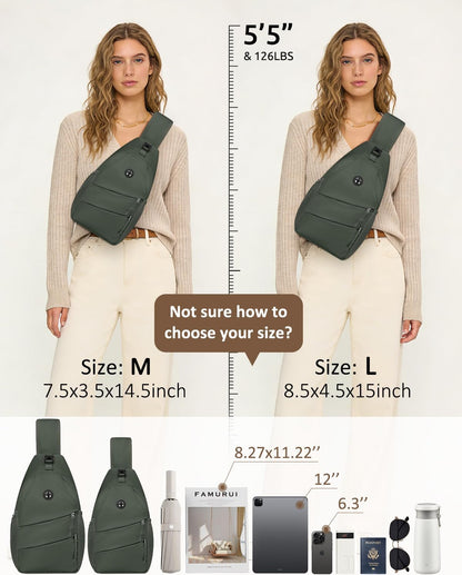 Pritent Crossbody Bags for Women Men Trendy Sling Bag Backpack Casual Chest Bag with Convertible Shoulder Strap
