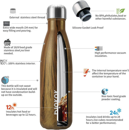 BJPKPK Insulated Water Bottle 12oz Small Stainless Steel Water Bottles Reusable Metal Thermal Keep Cold and Hot,Dreamy Purple - Colors A