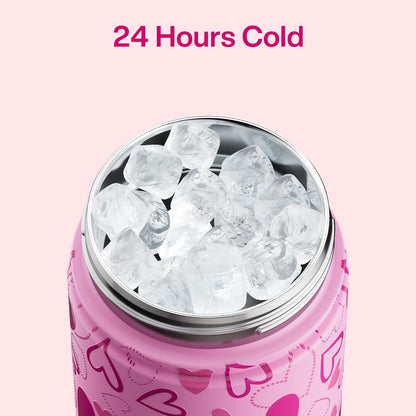 ENCOOL Insulated Water Bottle with Straw Stainless Steel Water Bottle, Leak-Proof, BPA-Free, Double Wall Vacuum Keeps Cold for 24 Hours for Sports, Travel, School (26 oz, Cotton Candy) - Colors A