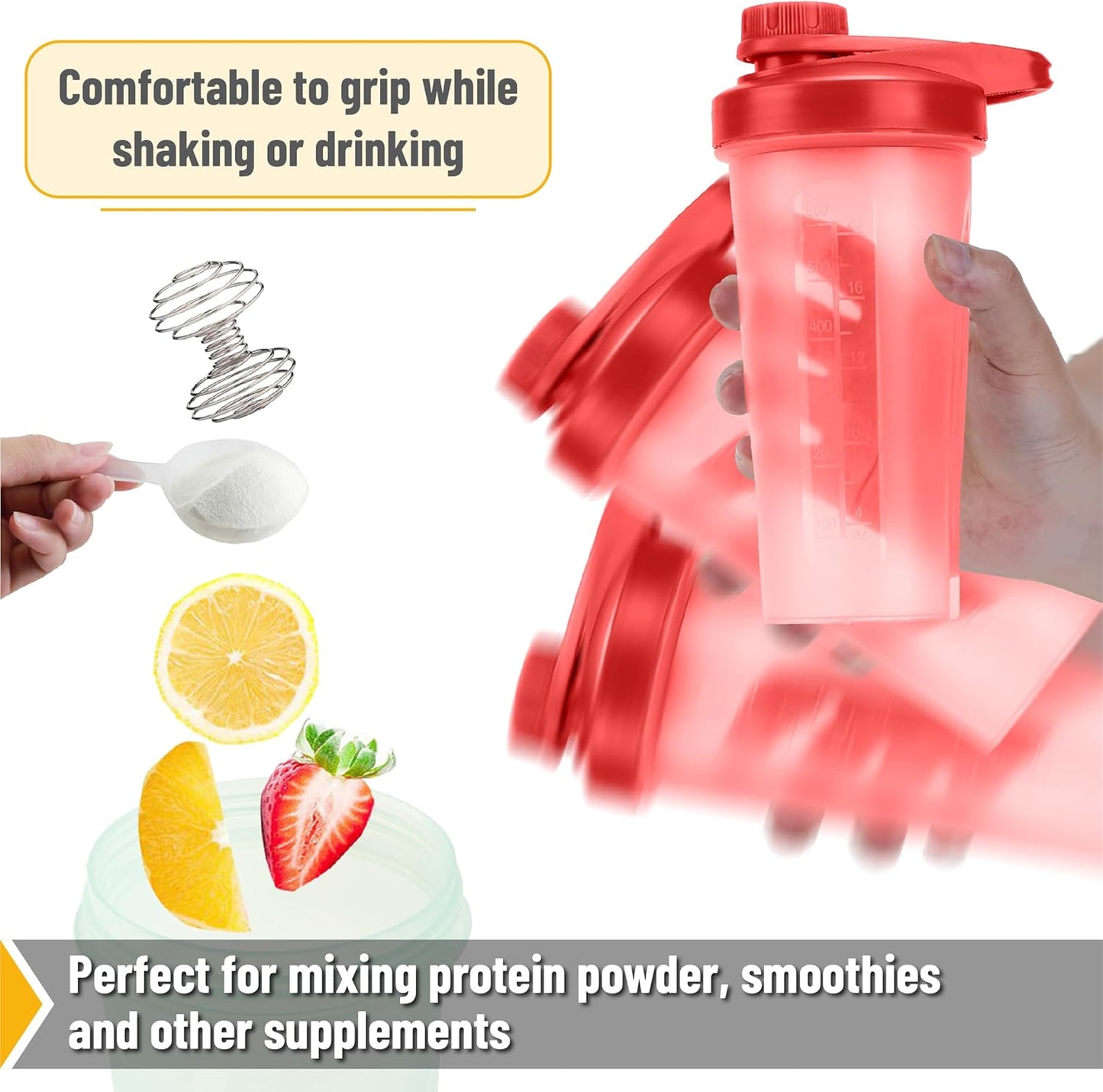 Mr. Pen- Shaker Bottles for Protein Mixes with Twist Cap, 28 oz, Protein Shaker Bottle with Wire Whisk Ball, Shaker Cup, Mixer Bottle