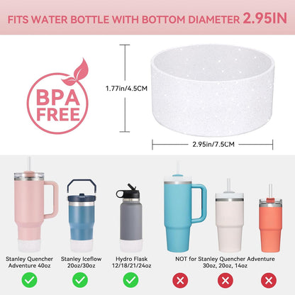 PICcircuit 2PCS for Stanley Boot, Silicone Bottom for Quencher Adventure 40oz 30oz IceFlow 20oz 30oz Bottle&for Hydroflask Tumbler 12-24oz for Stanley Cup Accessories Avoid Scratches&Noise