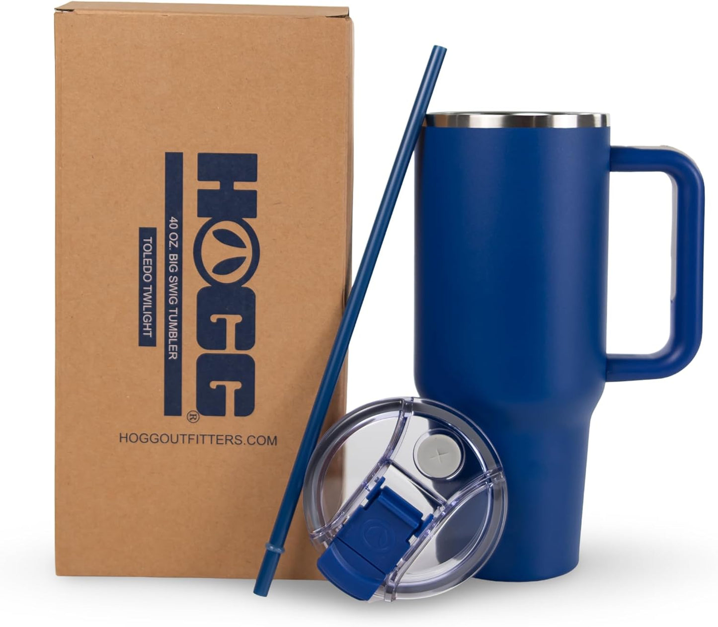 Hogg Big Swig 40 oz Tumbler with Handle and Straw - Red, 40oz Insulated Stainless Steel, Water Tumbler with Straw, Water Cup with Handle, Versatile Leak Proof Lid