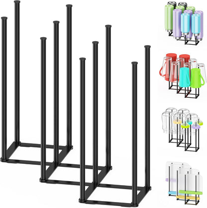 Collapsible Bottle Drying Rack, Foldable Baby Bottle Drying Rack, Portable Drainer Stand Holder for Water Bottles, Cup, Reusable Silicone Bag, Cutting Board (Black)