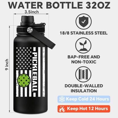 Fufandi Pickleball Gifts - Pickle Ball Dink Responsibly - Christmas, Birthday Gifts for Men, Women, Pickleball Lovers, Player Coach - Pickle Ball Water Bottle 32oz