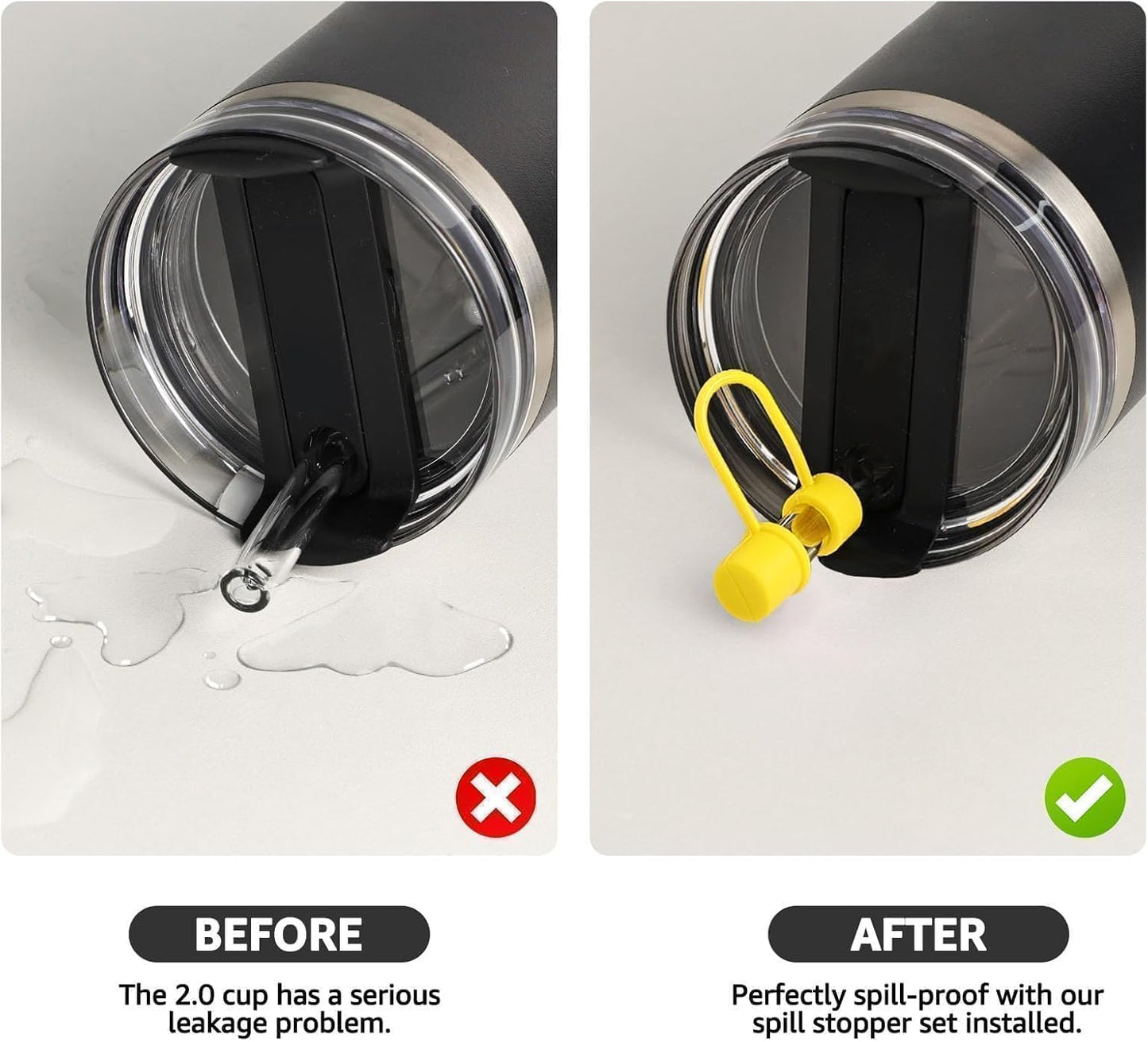 MOLOSLEEVE 21 Colors Straw Toppers Include A Set of Leak-proof Plugs, for Stanley Straw Covers Cap for Stanley Cup 2.0 30oz, 40oz, Silicone, Dust-Proof （Clear）