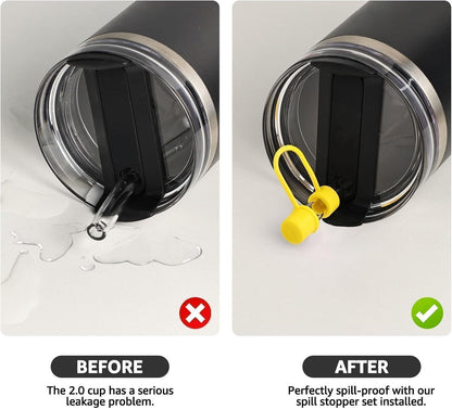 MOLOSLEEVE 21 Colors Straw Toppers Include A Set of Leak-proof Plugs, for Stanley Straw Covers Cap for Stanley Cup 2.0 30oz, 40oz, Silicone, Dust-Proof （Clear）