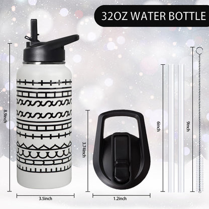 32 oz Pickleball Insulated Water Bottle with Straw - Pickleball Gym Hiking Sports Coffee Mug | Perfect Pickleball Gifts for Women, Pickleball Decor Accessories