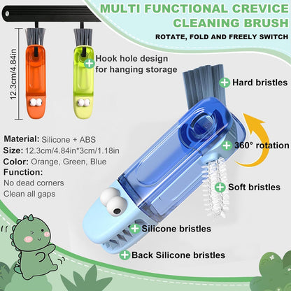 3 in 1 Cup Lid Cleaning Brush, Portable Water Bottle Brush, Multifunctional Bottle Cleaner Brush Set for Tight Spaces, Bottle Gaps, Tumblers, Travel Mug Caps(3 PCS)