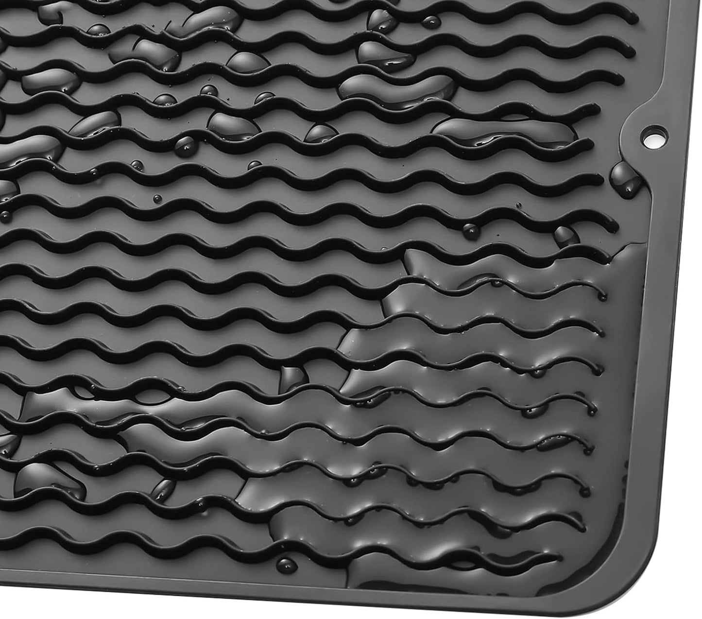 MicoYang Silicone Dish Drying Mat for Multiple Usage,Easy clean,Eco-friendly,Heat-resistant Silicone Mat for Kitchen Counter,Sink,Bar,Bottle,or Cup Green M 17 inches x 6 inches