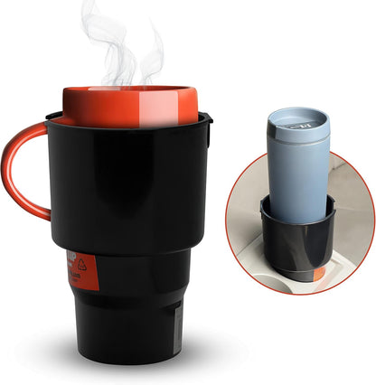 Car Cup Holder Expander - Fits Hydro Flasks 32/40 oz, Nalgene, Yeti & Large Bottles up to 3.8 inches Wide - for Car up to 3.2 Inches Wide - Black