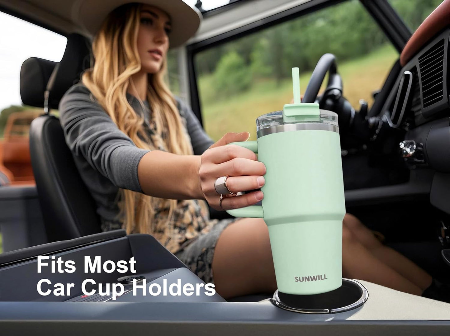 SUNWILL 20 oz Tumbler with Handle and Straw Leak Proof,Travel Coffee Mug with Lid, Stainless Steel Cup Insulated for Office & Gym, Cupholder Friendly, Powder Coated Orchid