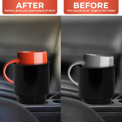 Car Cup Holder Expander - Fits Hydro Flasks 32/40 oz, Nalgene, Yeti & Large Bottles up to 3.8 inches Wide - for Car up to 3.2 Inches Wide - Black