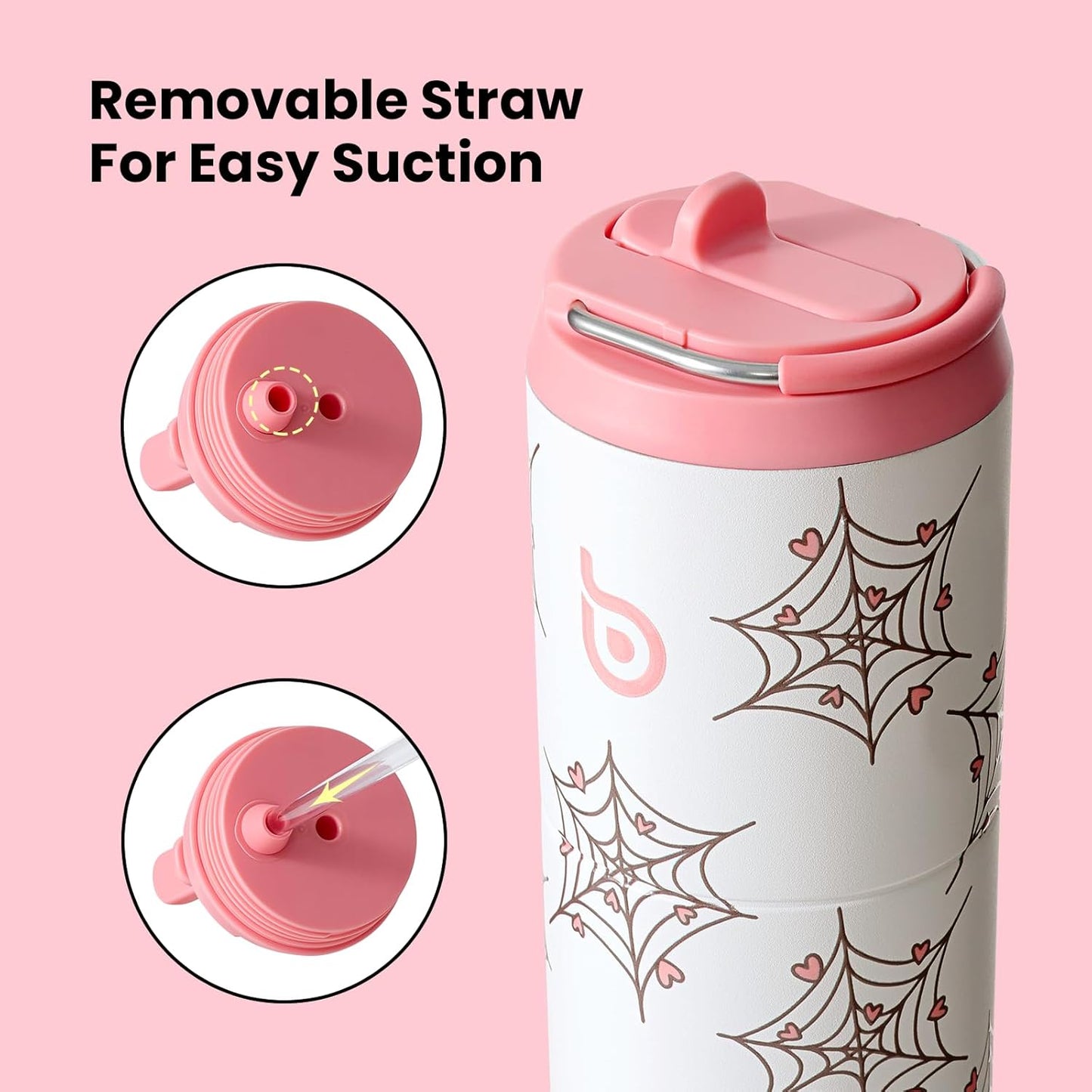 BOTTLE BOTTLE Insulated Water Bottle 24oz with Straw Lid and Handle for Sports Travel Gym Stainless Steel Water Bottles Double-Wall Vacuum Metal Leak Proof BPA-Free