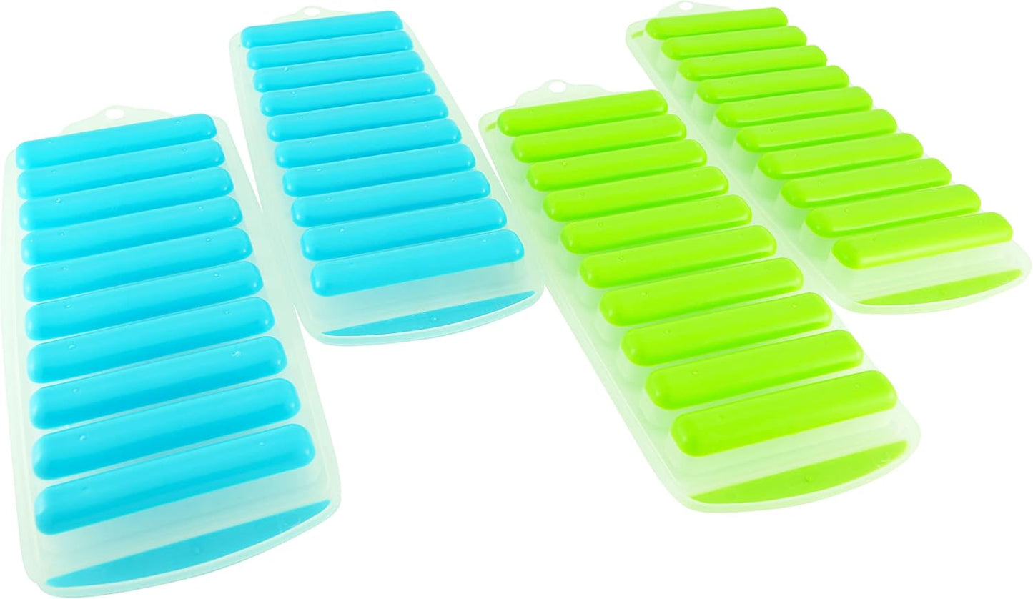 Meadow Lane Ice Stick/Cube Tray, Green 1-Tray (1-Pack, Green), Narrow and Long for Sports Bottles