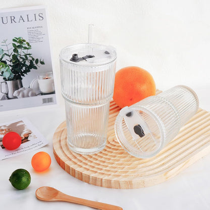 Reusable Plastic Boba Cup With Lids And Straws, 24Oz/700ml Smoothie Cups, Iced Coffee Cup, Leakproof Kawaii Cup, Boba Tumbler With Boba Reusable Straw,Double Wall Clear Bubble Tea Cup
